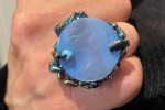 Anello bottone azzurro fatto a mano made in Italy