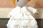 Bambola Pippi intessuto vestitino bianco
