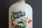 Bottiglia Natalizia Merry Christmas con lucine led