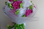 Bouquet sposa bianco e rosa