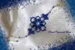 Bracciale blu al chiacchierino,cristalli blu, perle azzurre