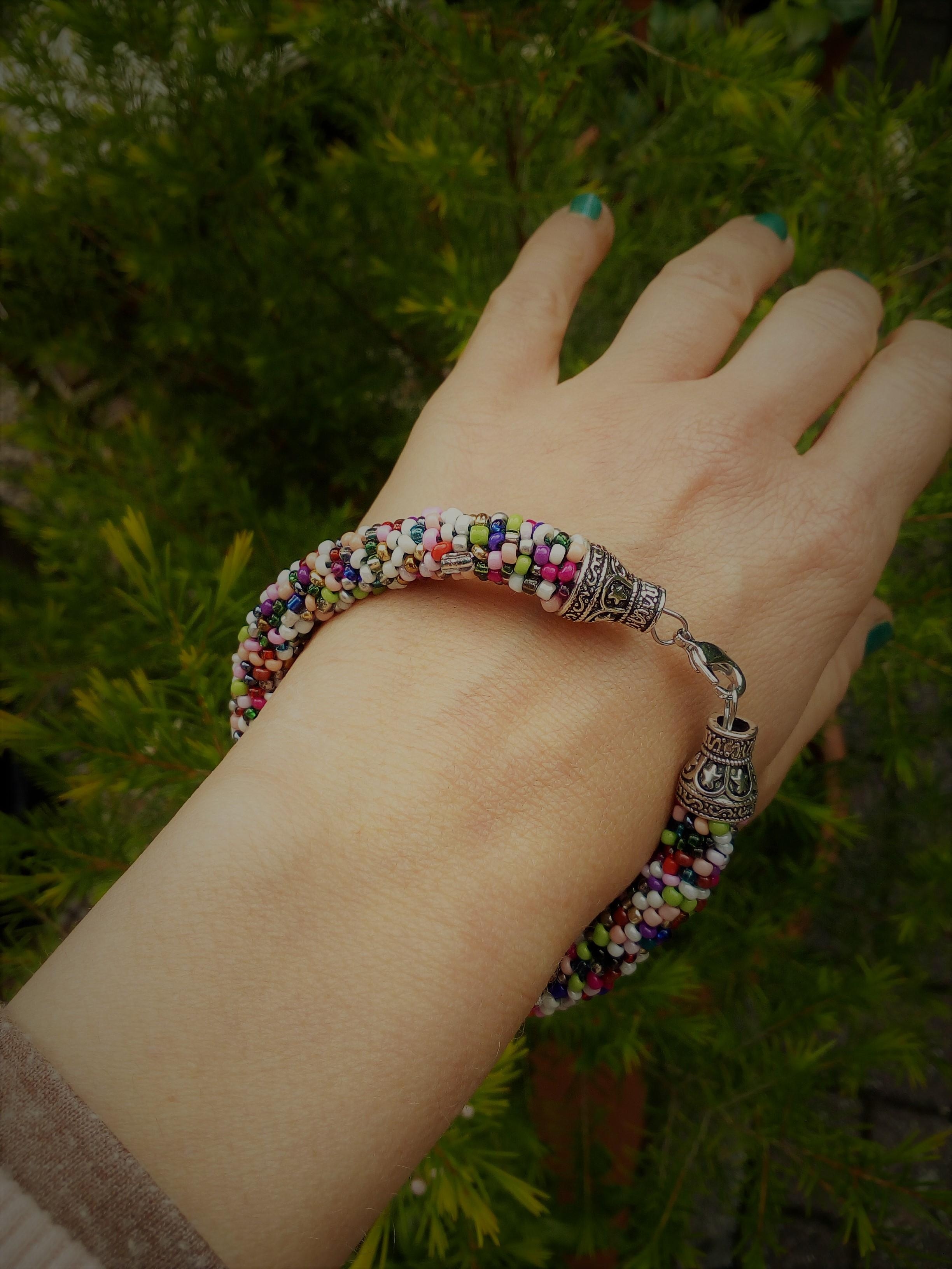 Creazioni Con Perle Bracciale Crochet Con Perline All Uncinetto