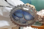 Collana con cabochon stiker (farfalla) e glitter