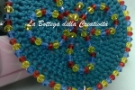 Collana crochet uncinetto cristalli SW blu/rosso/giallo