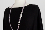 Collana lunga pietre e perle pastello asimmetrica elegante regalo mamma