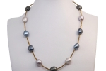 Collana perle conchiglia madreperla blu rosa grigio idea regalo amica mamma