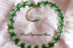 Collana verde al chiacchierino, cristalli verdi, perline do