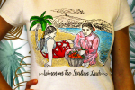 Donne sulla spiaggia siciliana Maglietta dipinta a mano