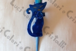 Fermacapelli gatto blu