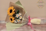 Girasoli artificiali fatti a mano, lavorazione artigianale, bouquet
