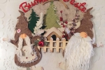 Fuori porta natalizio fatto a mano con gnometti