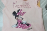 Maglietta neonata con Minnie in cotone dipinta mano con colori appositi