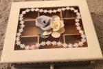 Memory box, scatola Portagioie in legno, con cassettino e porta anelli