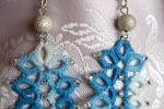 Orecchini azzurri al chiacchierino, perle in Argento 925