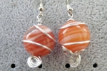 Orecchini pendenti - orecchini con pietra dura arancione