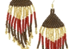 Orecchini frange stile indiano navajo tessitura di perline lunghi e leggeri