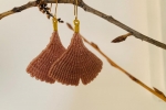 Orecchini pendenti a forma di foglia gingko biloba