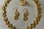 Parure, collana, anello, orecchini, spirale, alluminio wire