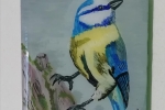 Piastrella dipinta a mano con uccellino