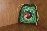 Portamonete uncinetto piastrella verde knitting in loop