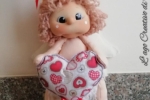 San Valentino Cupido in pannolenci e stoffa