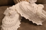 Scarpine neonato per cerimonia puro cotone 100% bianco eleganti Stivaletti bebè