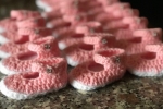 Scarpine portaconfetti nascita rosa
