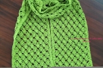 Sciarpa in cotone handmade verde fluo