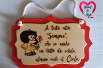 Targhe Mafalda interamente realizzate a mano in legno